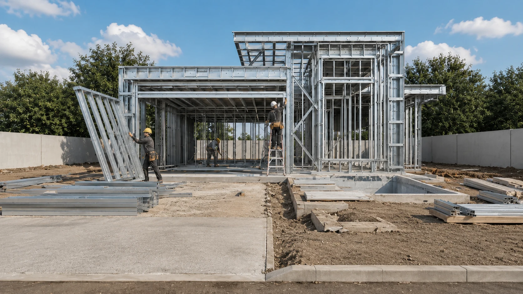 Montagem da estrutura Steel Frame